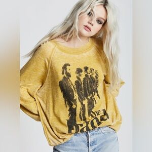 NWOT Recycled Karma The Band Yellow Graphic Sweatshirt XSmall